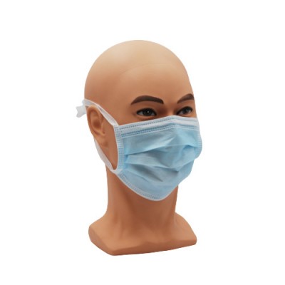 Disposable 3 Ply Non-Woven Civilian Face Mask, Dental Supplies Mask, Disposable Non-Woven Tie on Laboratory Face Mask for Safety